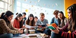 Young writers submitting creative work.