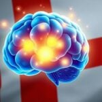 Brain with lightbulb and Danish flag.