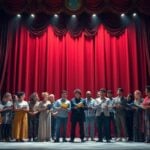 Playwrights from around the world gathered on theater stage.
