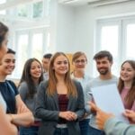 Ukrainian youth in a bright group training session