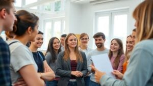 Ukrainian youth in a bright group training session